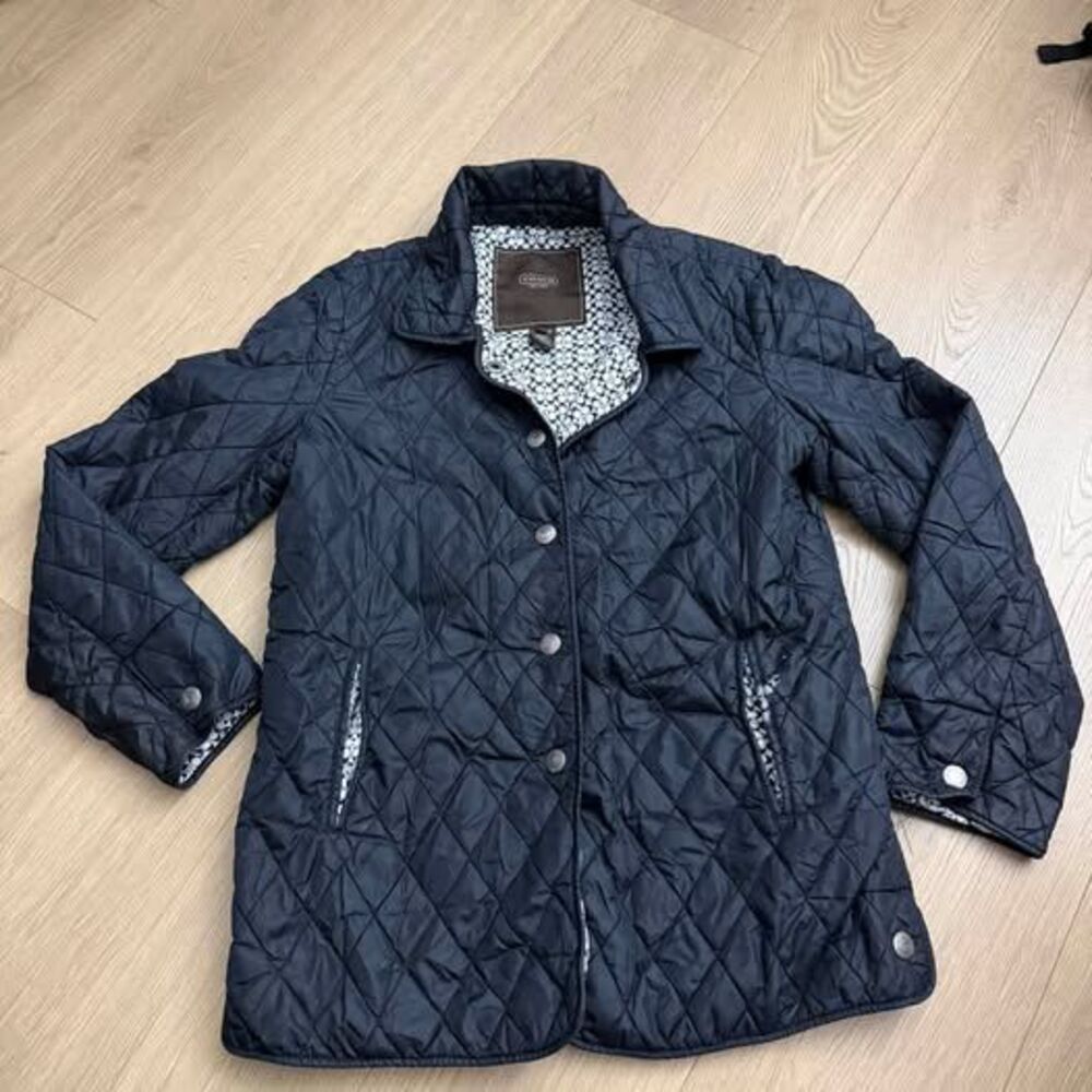 Coach Black Quilted Jacket size Small women’s